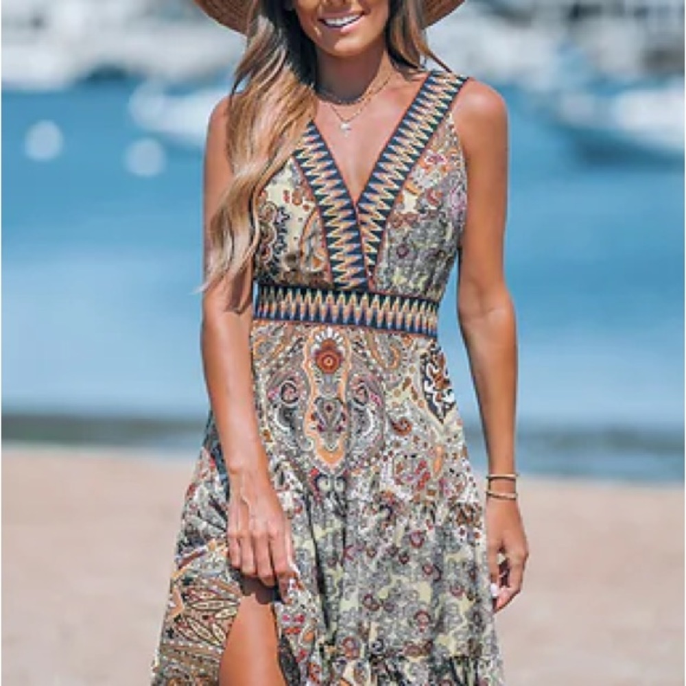 Cupshe Multicolor Paisley Midi Dress